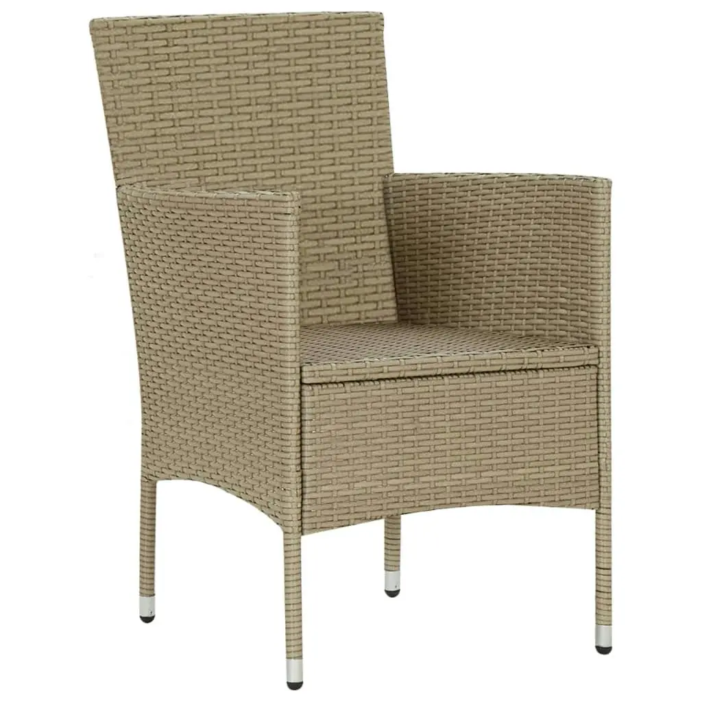 Garden Dining Chairs 2 pcs Poly Rattan Beige 310553