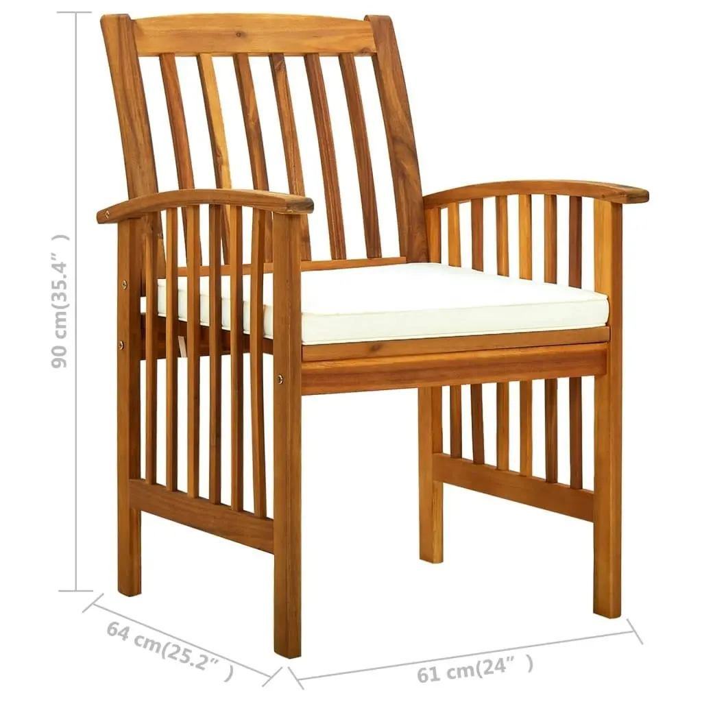 Garden Dining Chairs 2 pcs with Cushions Solid Acacia Wood 312128