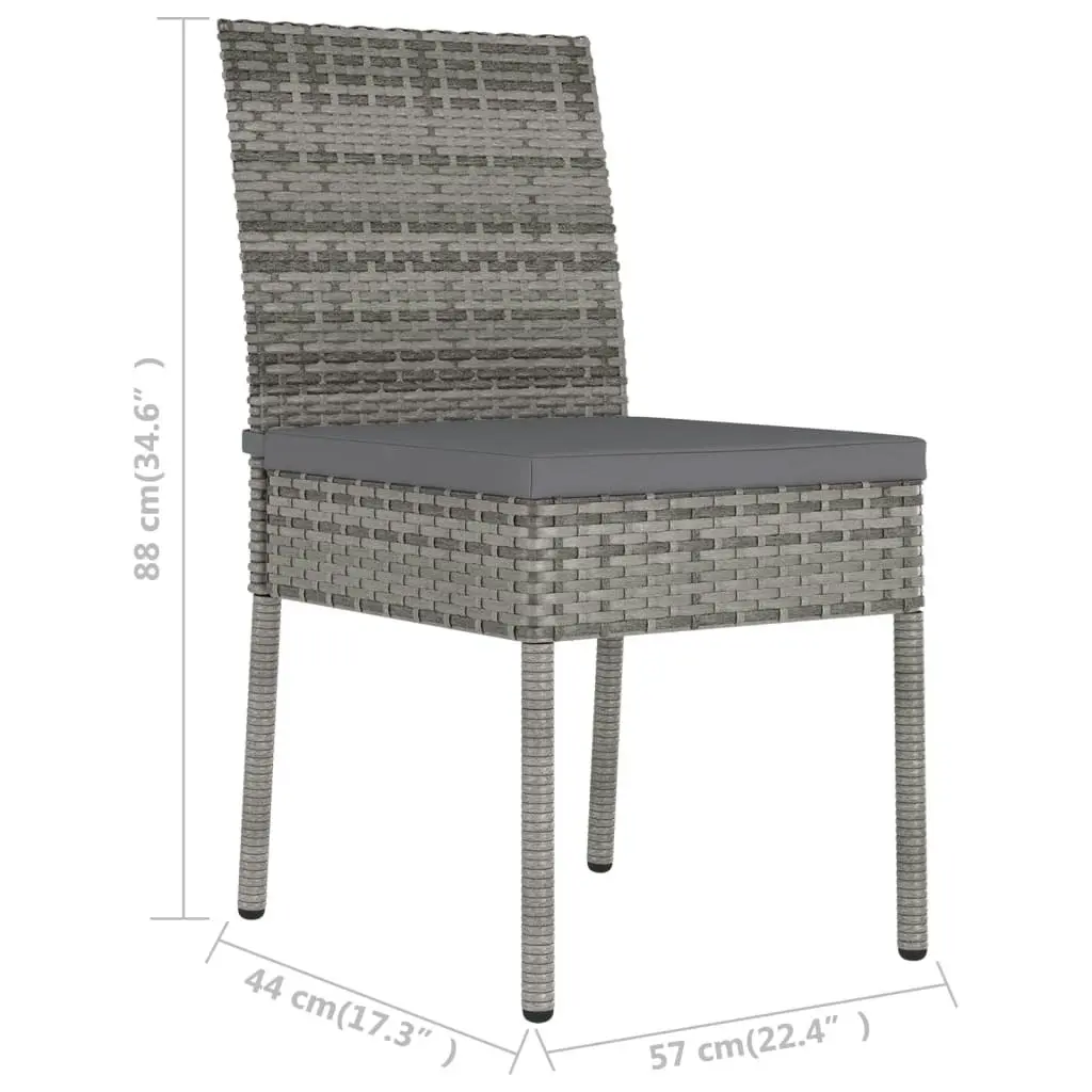 Garden Dining Chairs 2 pcs Poly Rattan Grey 315108