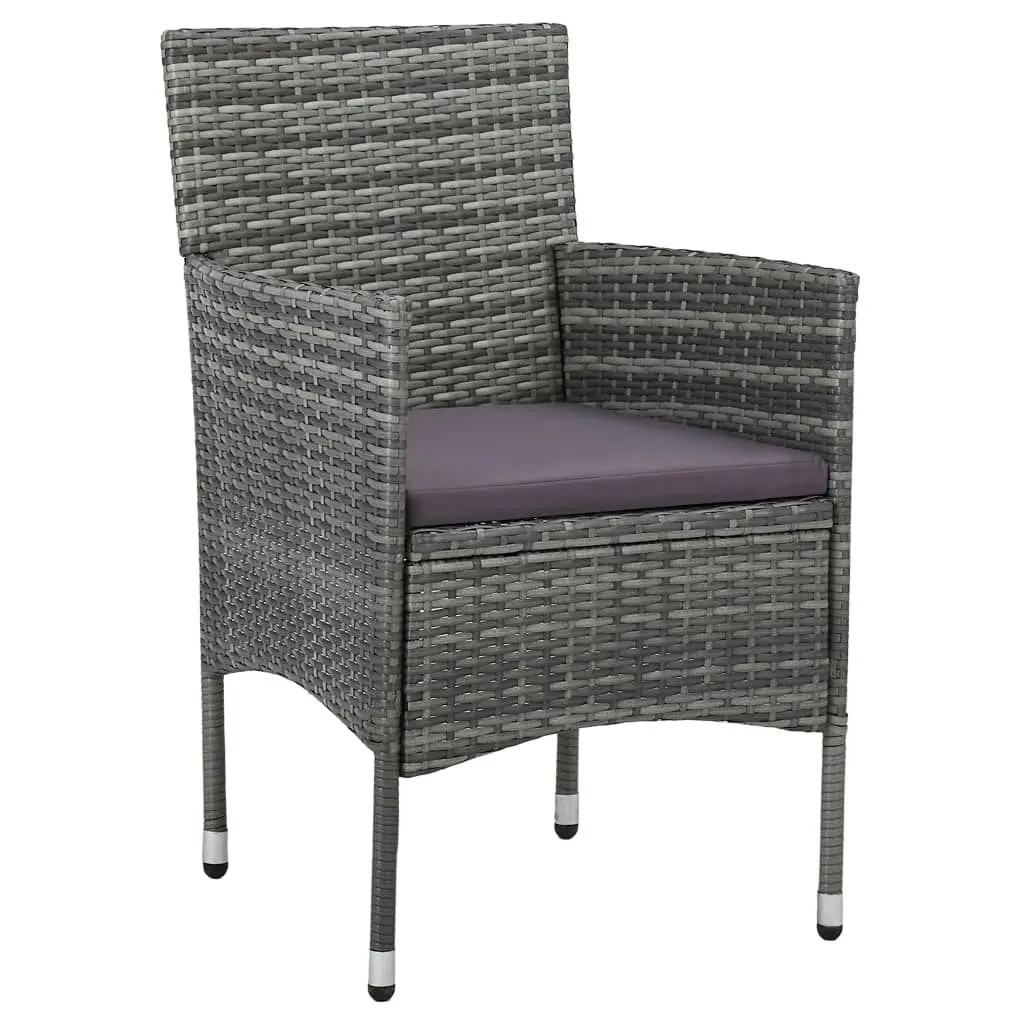 Garden Dining Chairs 2 pcs Poly Rattan Grey 46180