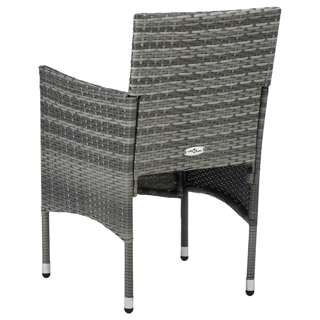 Garden Dining Chairs 2 pcs Poly Rattan Grey 46180