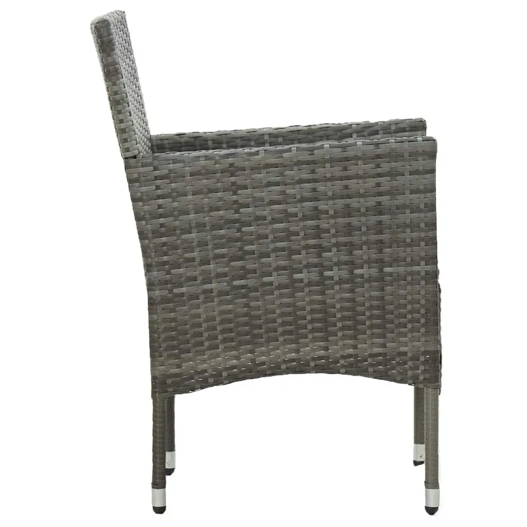 Garden Dining Chairs 2 pcs Poly Rattan Grey 46180