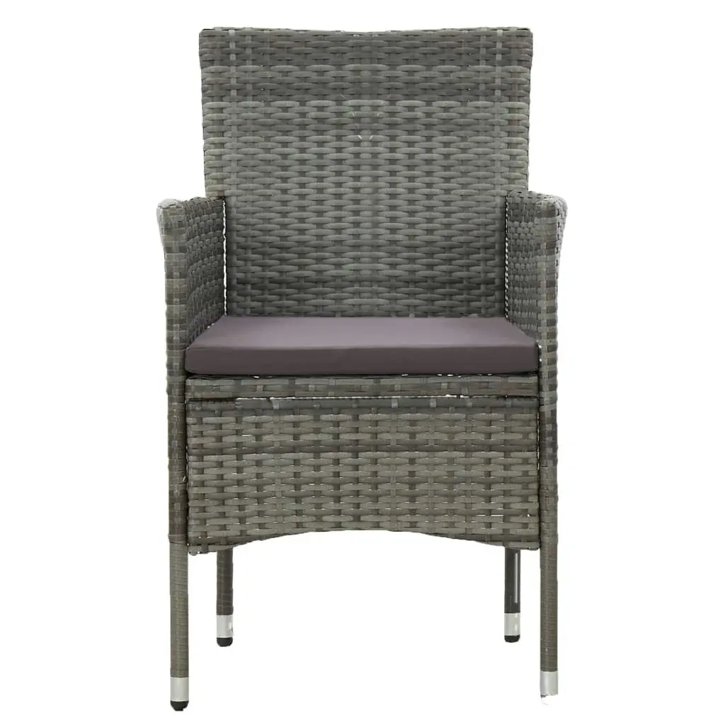 Garden Dining Chairs 2 pcs Poly Rattan Grey 46180