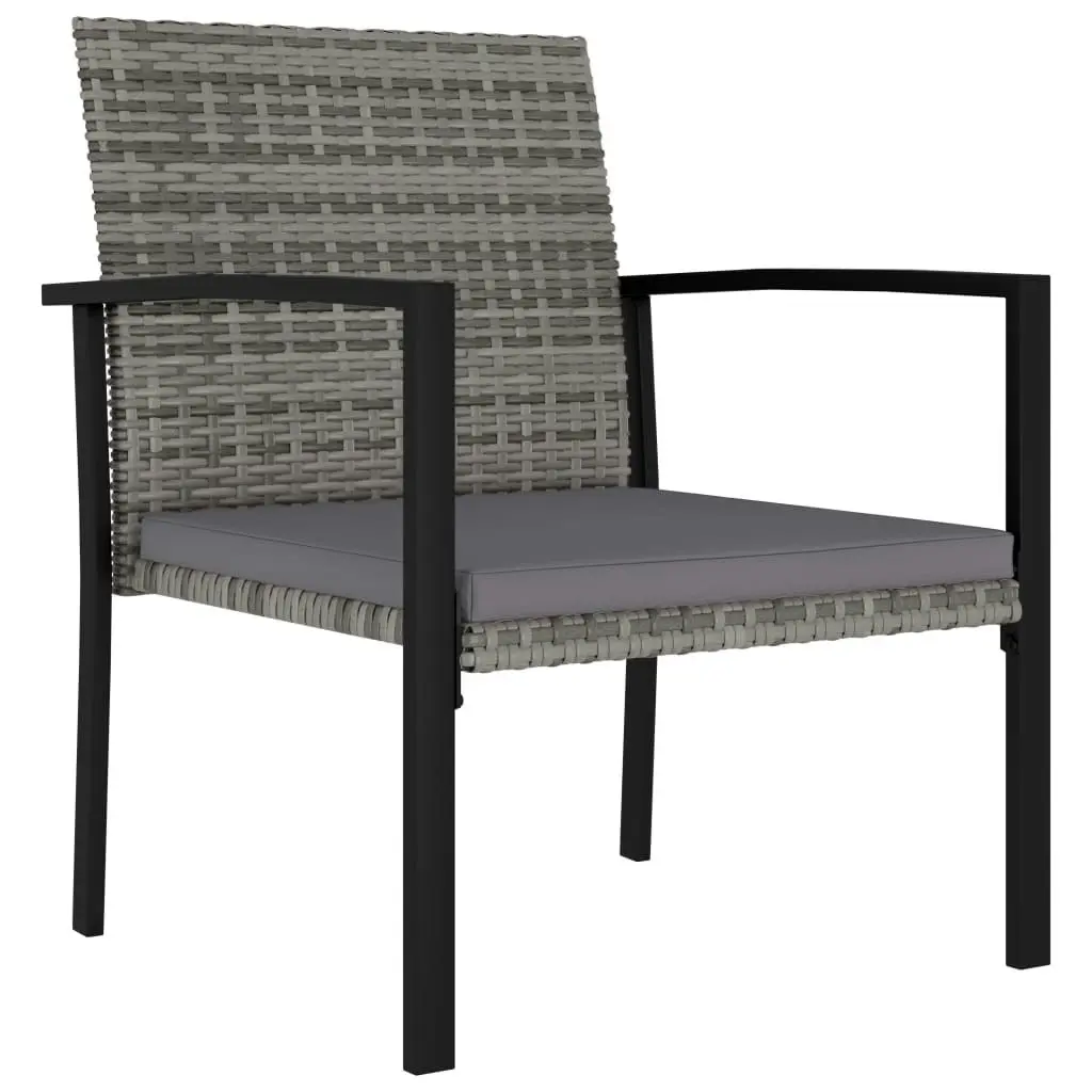 Garden Dining Chairs 4 pcs Poly Rattan Grey 315113