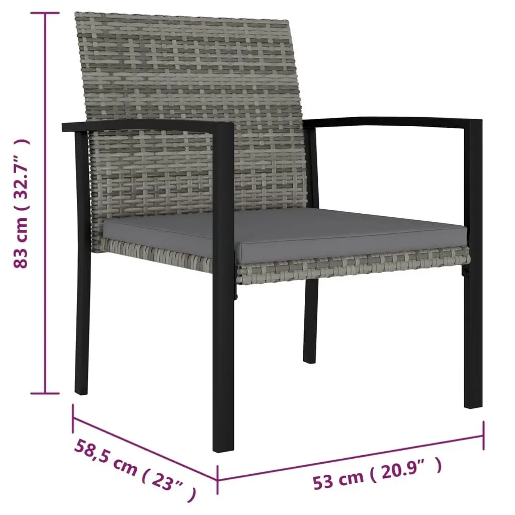 Garden Dining Chairs 4 pcs Poly Rattan Grey 315113