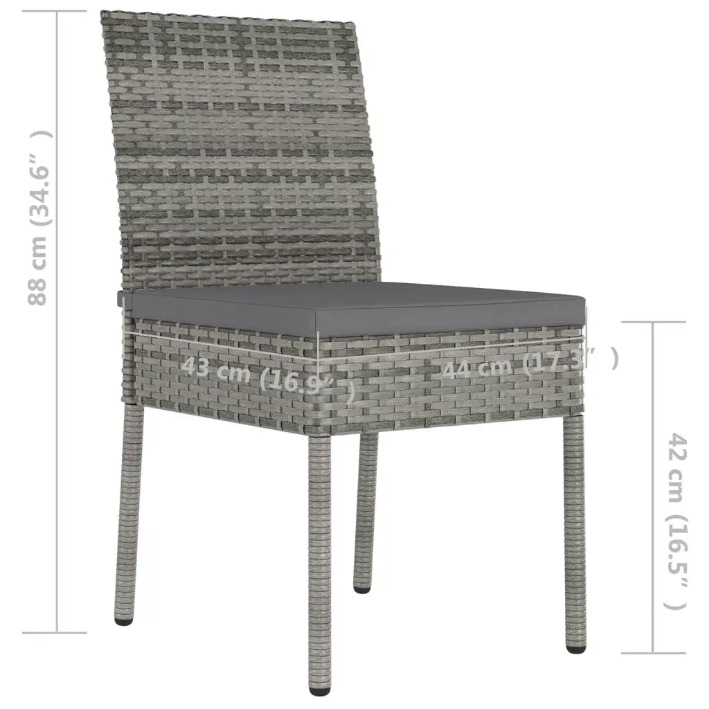 Garden Dining Chairs 4 pcs Poly Rattan Grey 315109