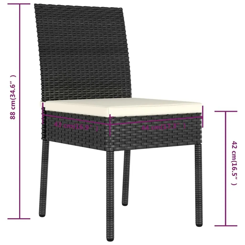 Garden Dining Chairs 4 pcs Poly Rattan Black 315107