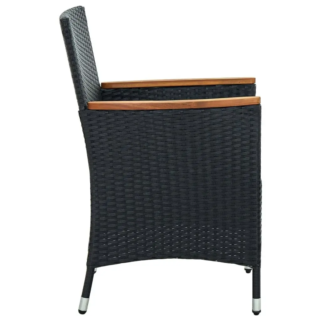 Garden Dining Chairs 4 pcs Poly Rattan Black 316695