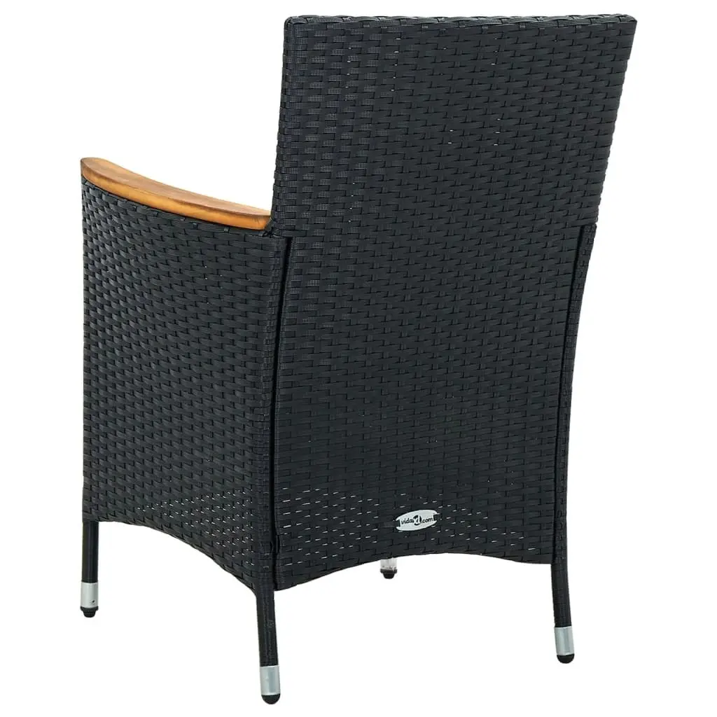 Garden Dining Chairs 4 pcs Poly Rattan Black 316695