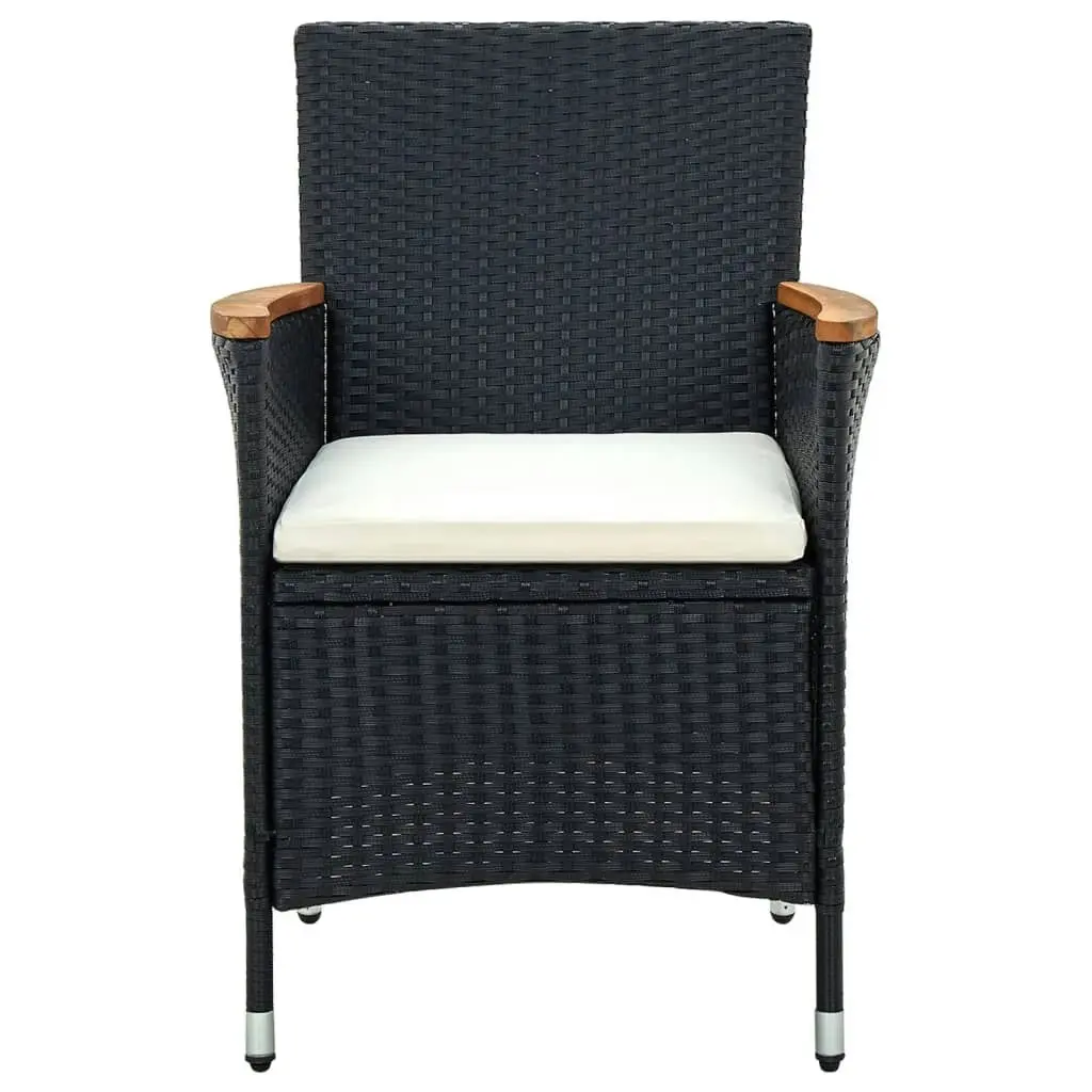 Garden Dining Chairs 4 pcs Poly Rattan Black 316695