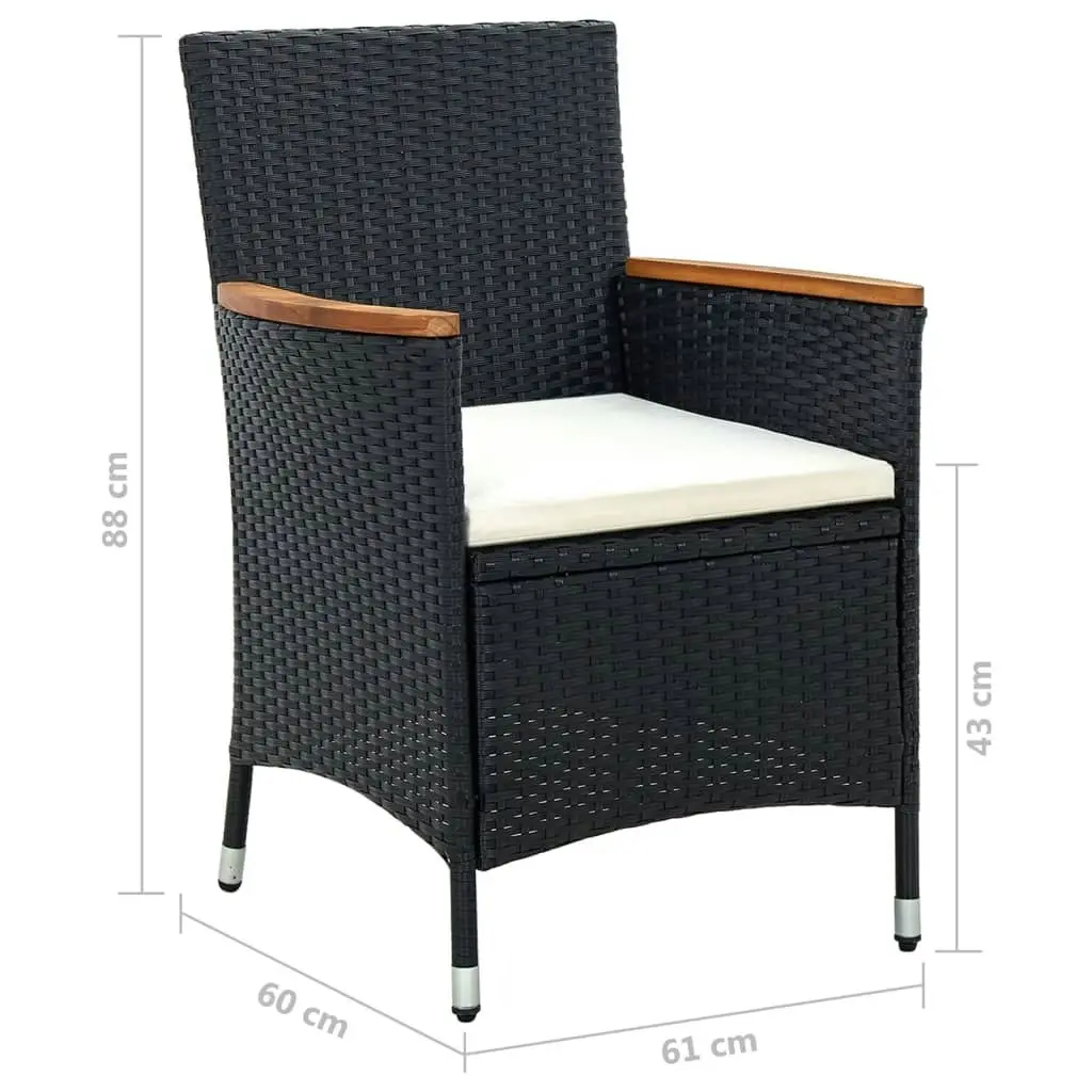 Garden Dining Chairs 4 pcs Poly Rattan Black 316695