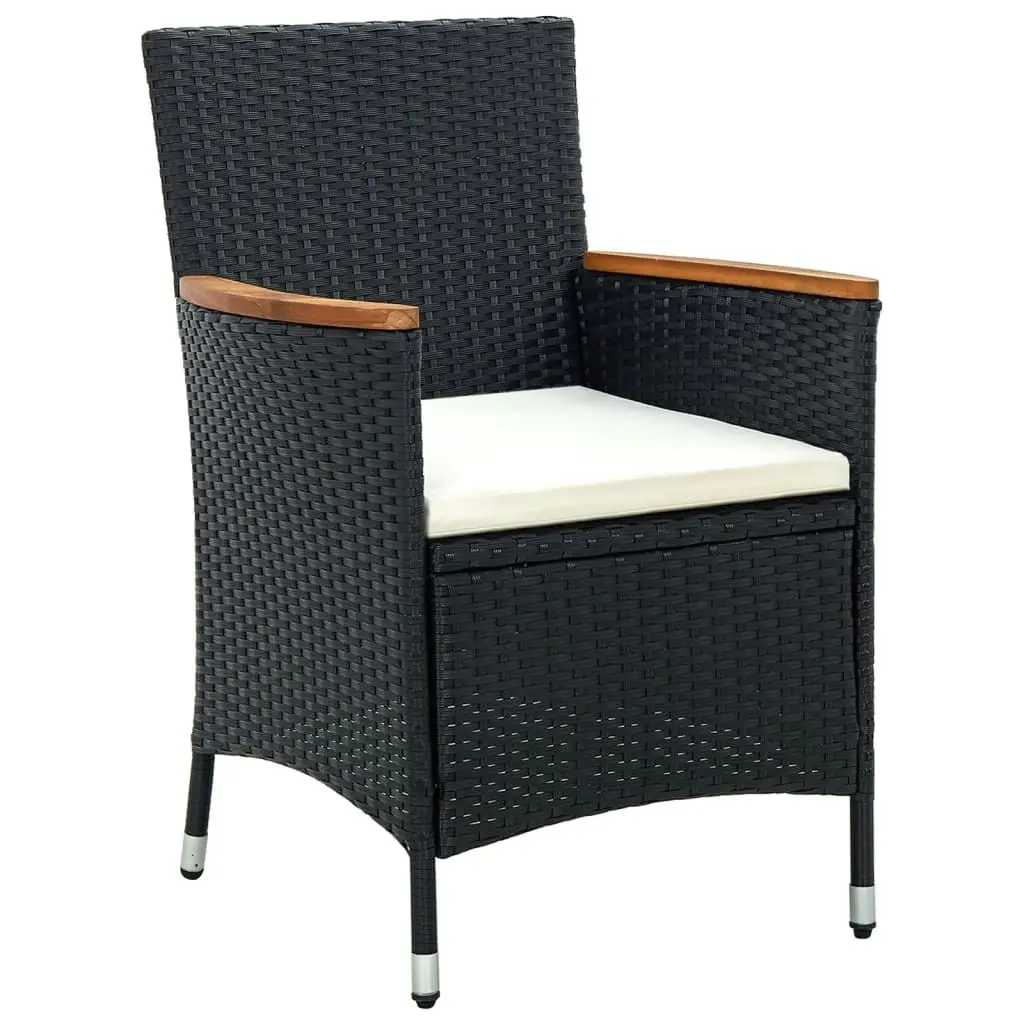 Garden Dining Chairs 4 pcs Poly Rattan Black 316695