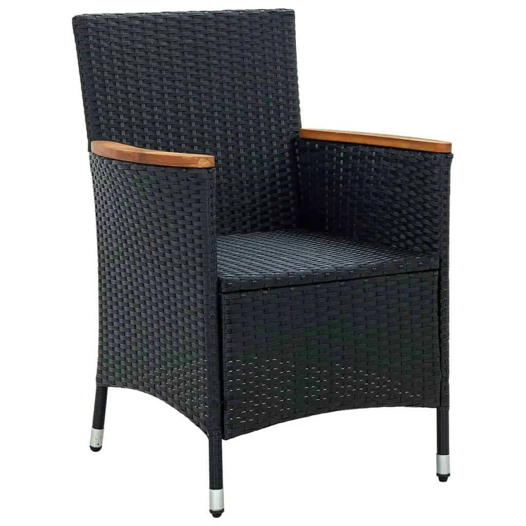 Garden Dining Chairs 4 pcs Poly Rattan Black 316695