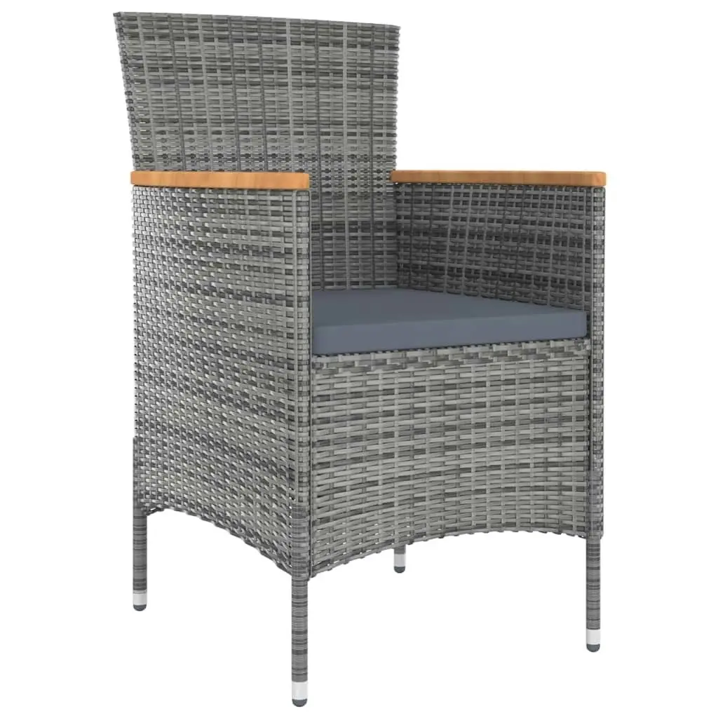 Garden Dining Chairs 4 pcs Poly Rattan Grey 316696