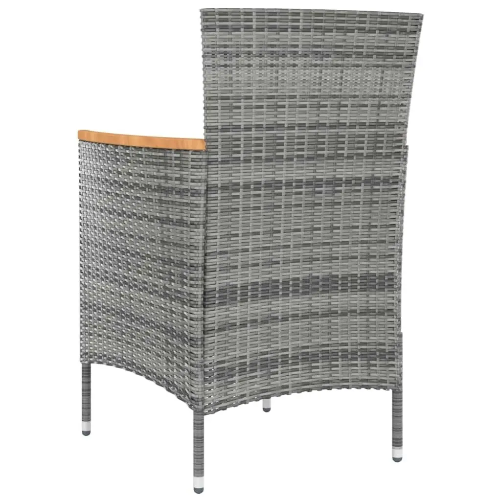 Garden Dining Chairs 4 pcs Poly Rattan Grey 316696