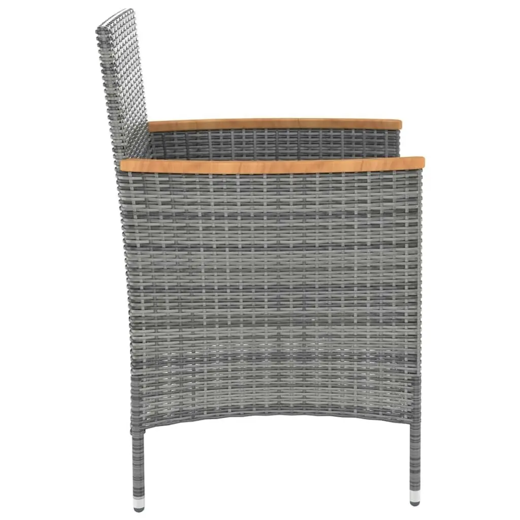 Garden Dining Chairs 4 pcs Poly Rattan Grey 316696