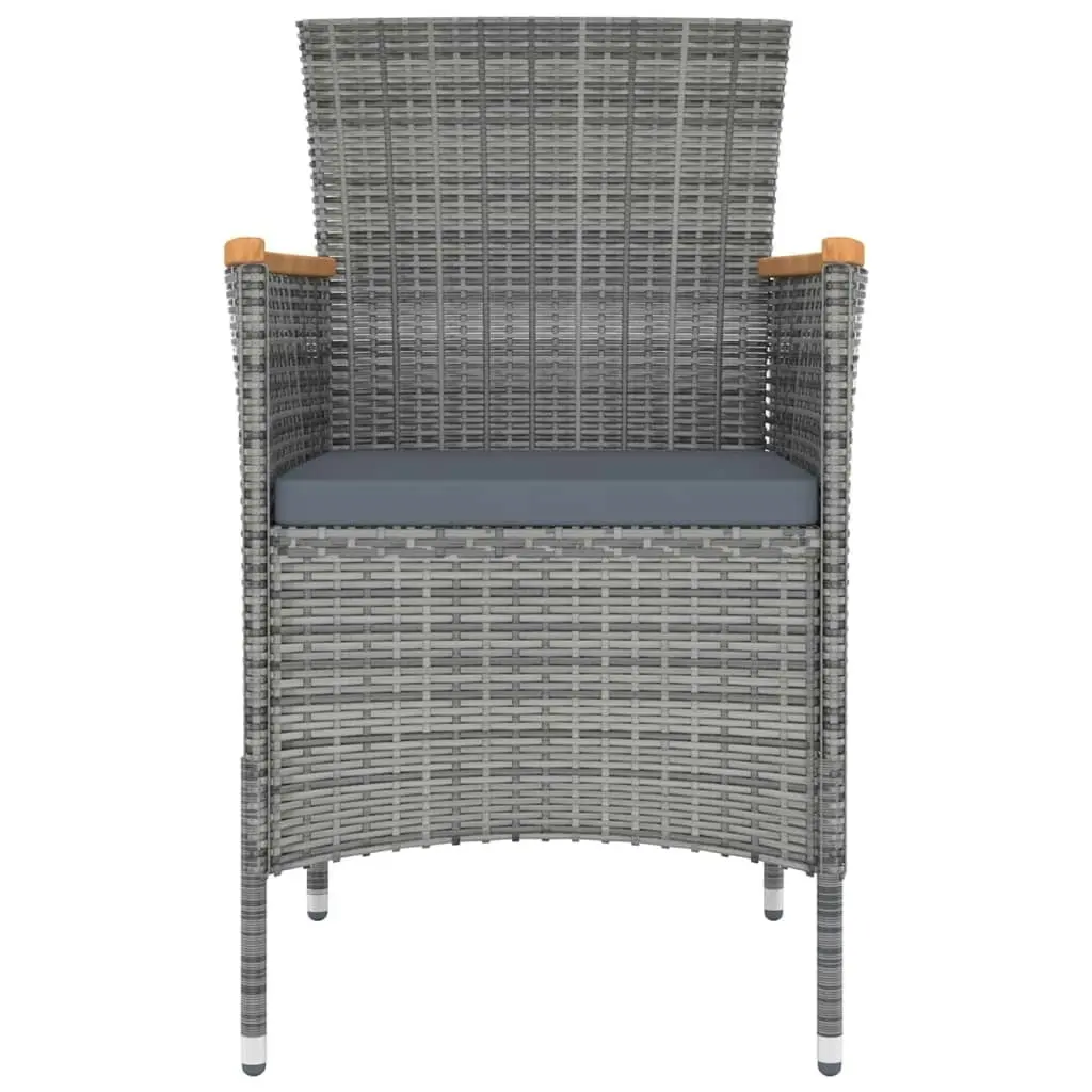 Garden Dining Chairs 4 pcs Poly Rattan Grey 316696