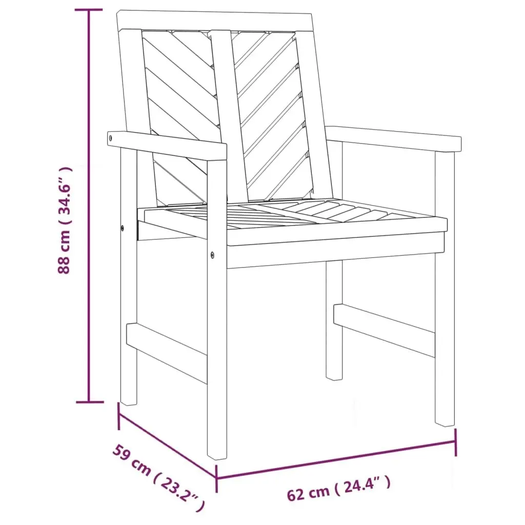 Garden Dining Chairs 4 pcs Solid Wood Acacia 3155975