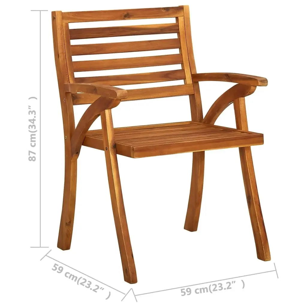 Garden Dining Chairs with Cushions 3 pcs Solid Acacia Wood 3060784