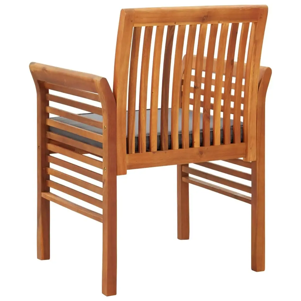 Garden Dining Chairs with Cushions 2 pcs Solid Acacia Wood 45970