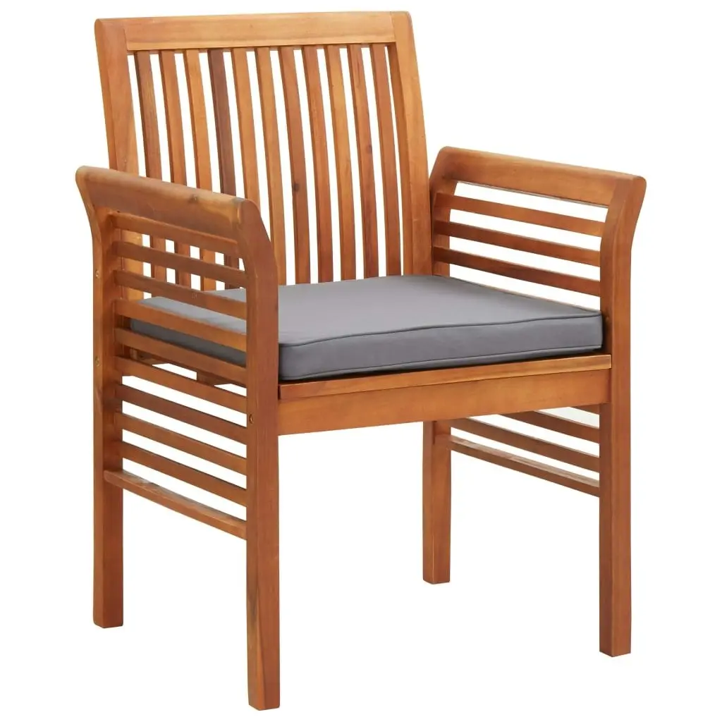 Garden Dining Chairs with Cushions 2 pcs Solid Acacia Wood 45970