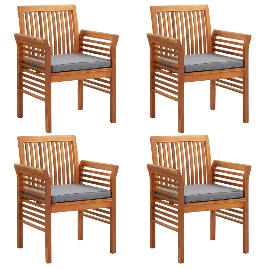 Garden Dining Chairs with Cushions 4 pcs Solid Wood Acacia 3120452