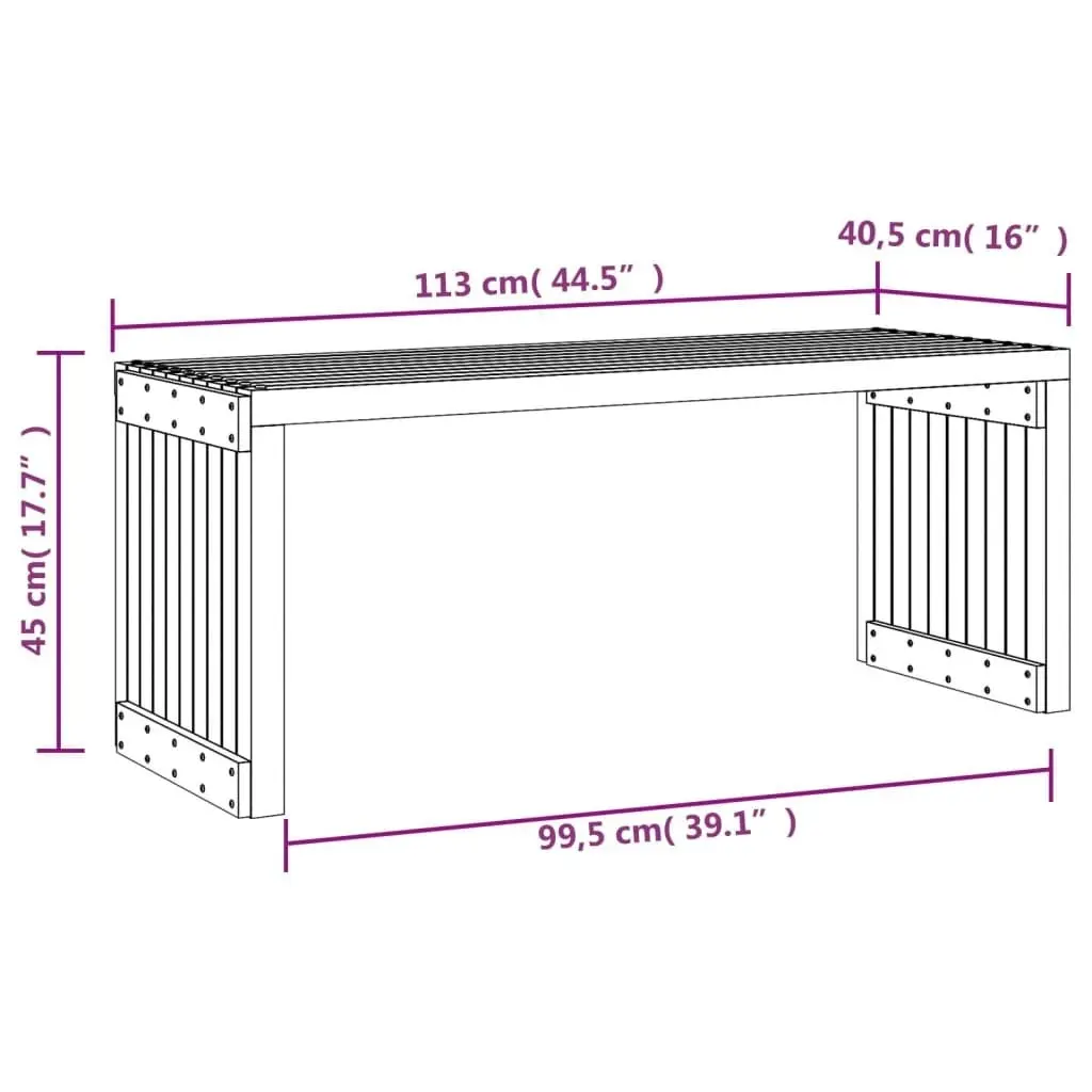 Garden Bench Extendable 212.5x40.5x45 cm Solid Wood Douglas 832528