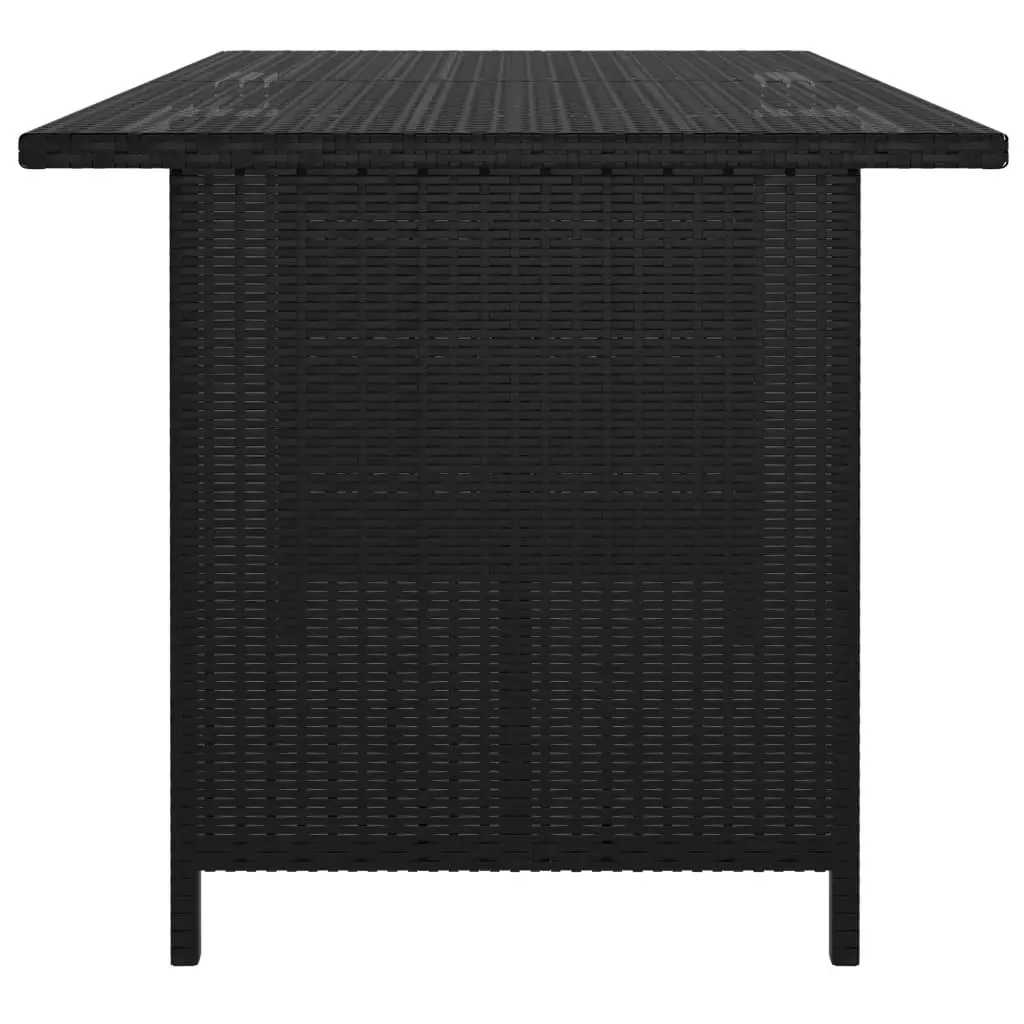 Garden Dining Table Black 110x70x65 cm Poly Rattan 313511