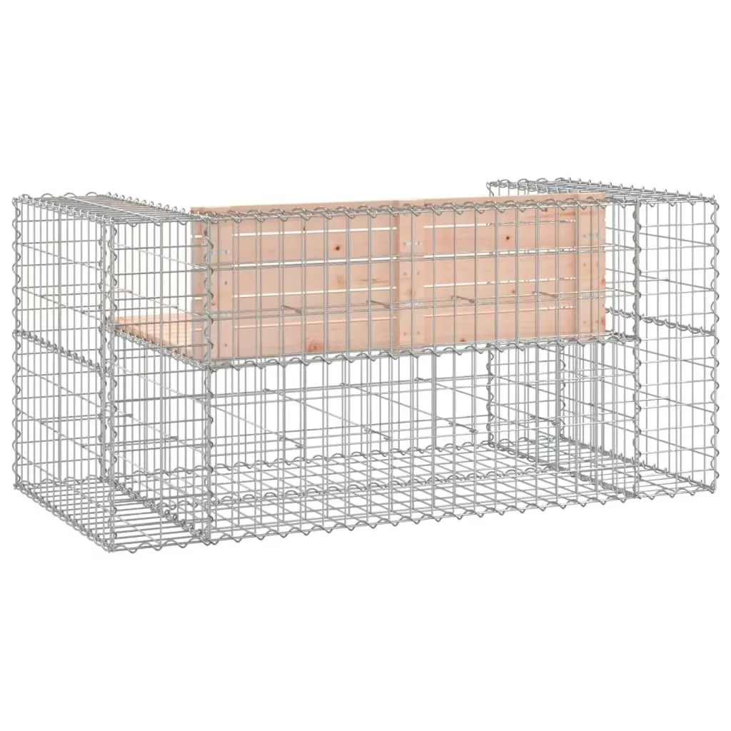 Garden Bench Gabion Design 143x71x65.5 cm Solid Wood Douglas 834378