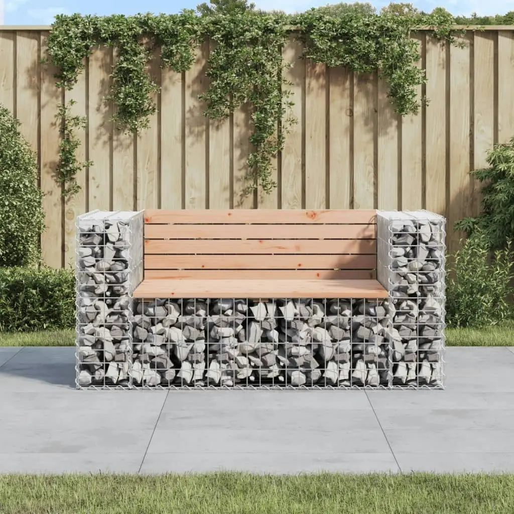 Garden Bench Gabion Design 143x71x65.5 cm Solid Wood Douglas 834378