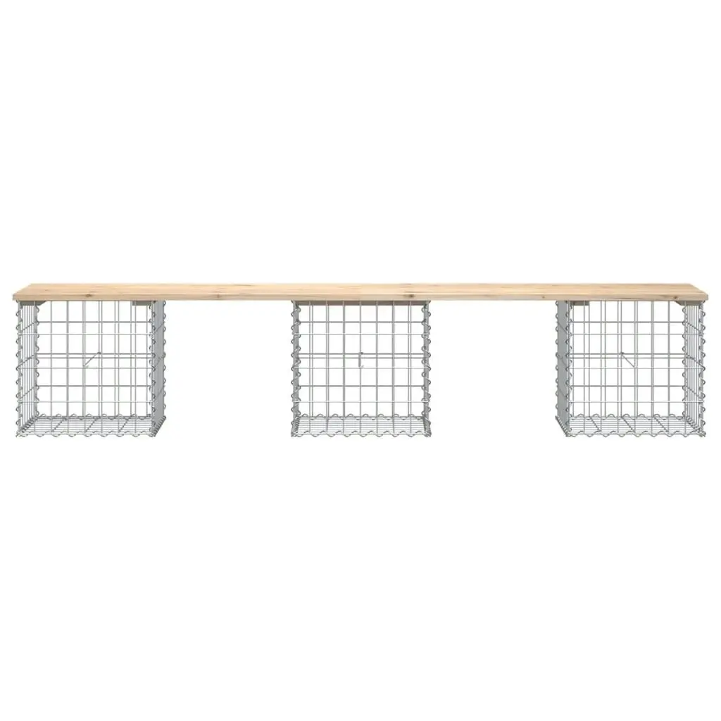 Garden Bench Gabion Design 203x44x42 cm Solid Wood Pine 834341