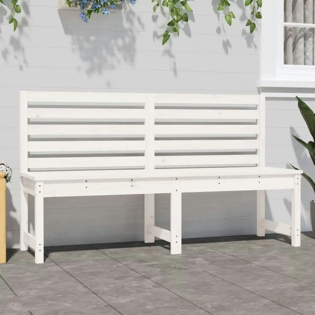 Garden Bench White 157.5 cm Solid Wood Pine 824040