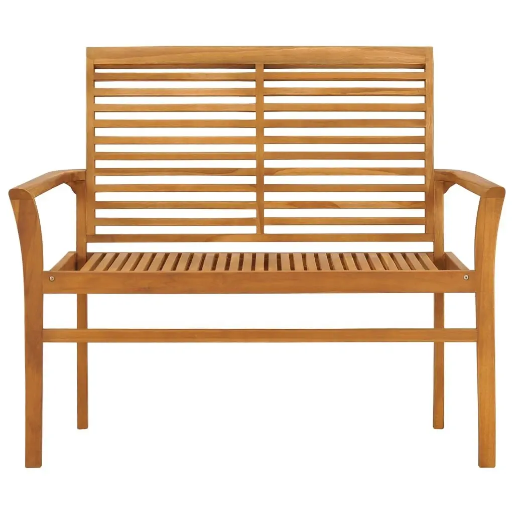 Garden Bench with Cream Cushion 112 cm Solid Teak Wood 3062651