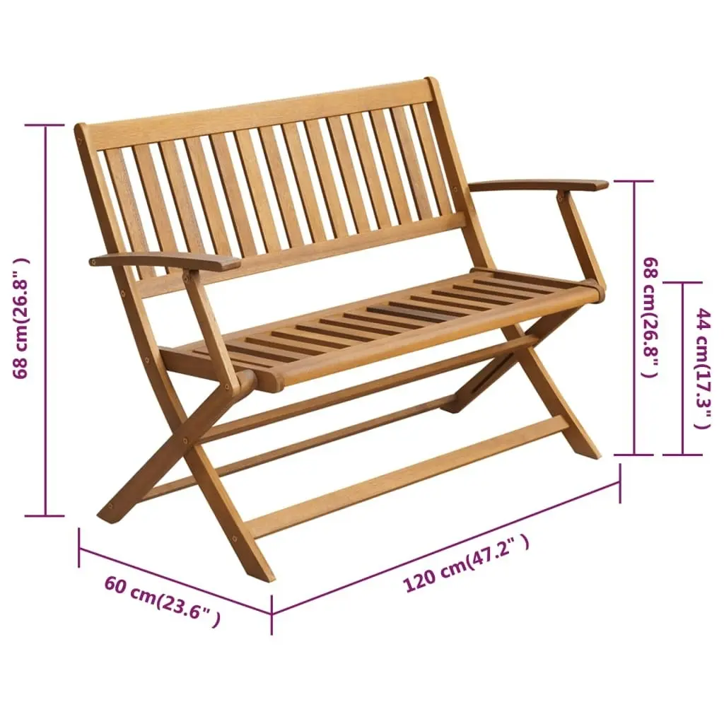 Garden Bench with Cushion 120 cm Solid Acacia Wood 3064245