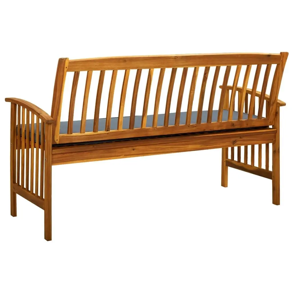 Garden Bench with Cushion 147 cm Solid Acacia Wood 312135