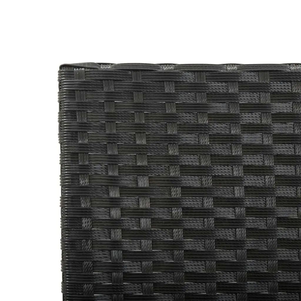 Garden Bench with Cushions 176 cm Black Poly Rattan 46233