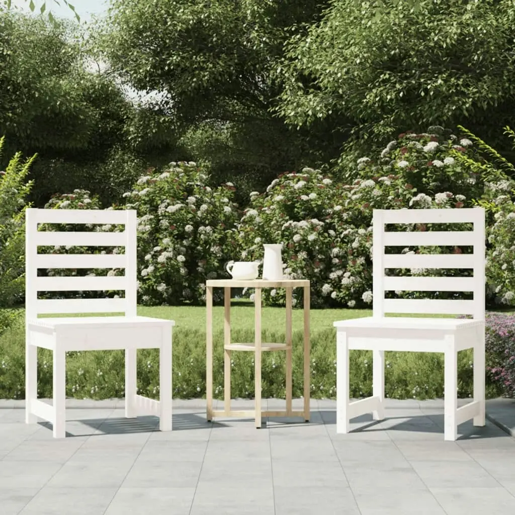 Garden Chairs 2 pcs White 50x48x91.5 cm Solid Wood Pine 824026