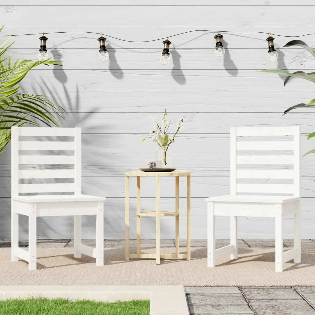 Garden Chairs 2 pcs White 50x48x91.5 cm Solid Wood Pine 824026