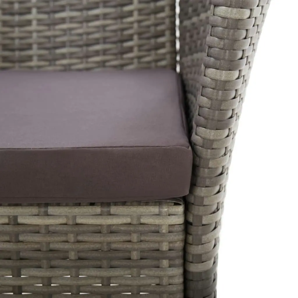 Garden Chairs 2 pcs with Cushions Poly Rattan Grey 46003