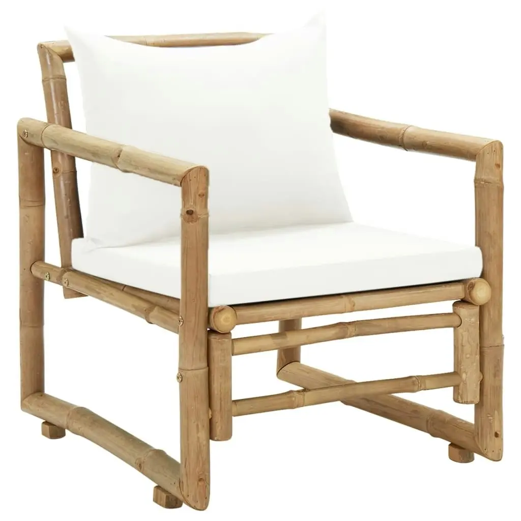 Garden Chairs 2 pcs with Cushions and Pillows Bamboo 43158