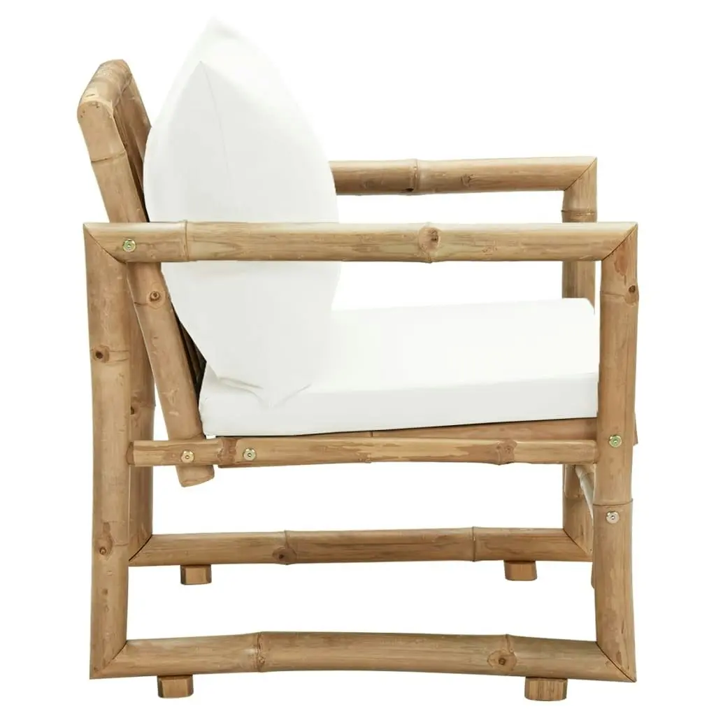 Garden Chairs 2 pcs with Cushions and Pillows Bamboo 43158