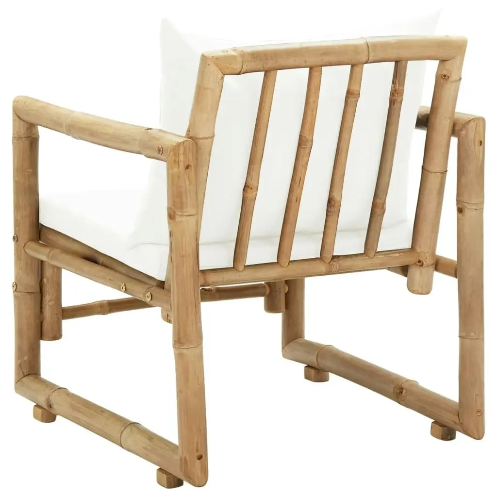 Garden Chairs 2 pcs with Cushions and Pillows Bamboo 43158