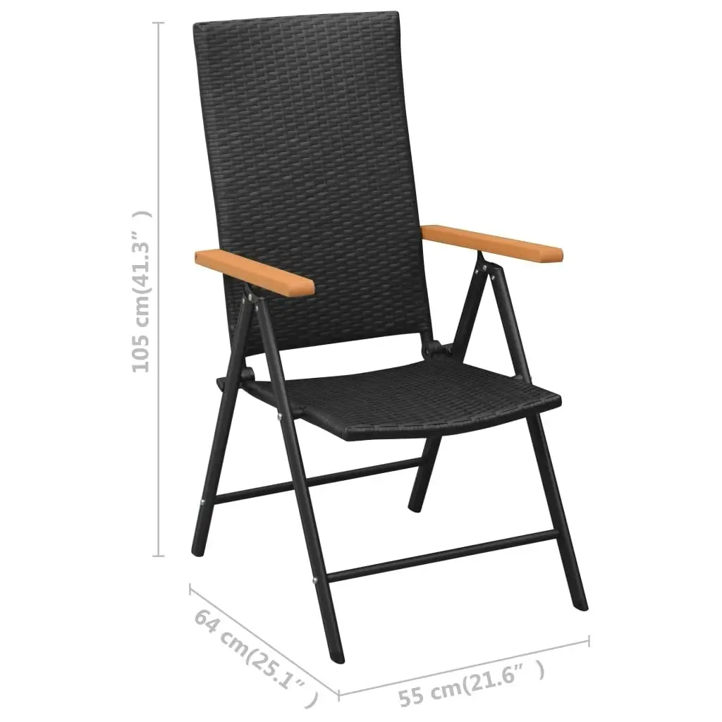 Garden Chairs 4 pcs Poly Rattan Black 313106