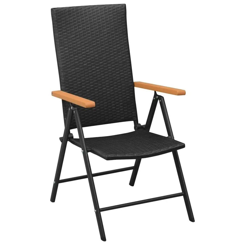 Garden Chairs 4 pcs Poly Rattan Black 313106