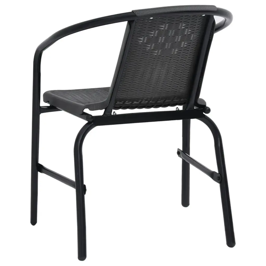 Garden Chairs 4 pcs Plastic Rattan and Steel 110 kg 3107703