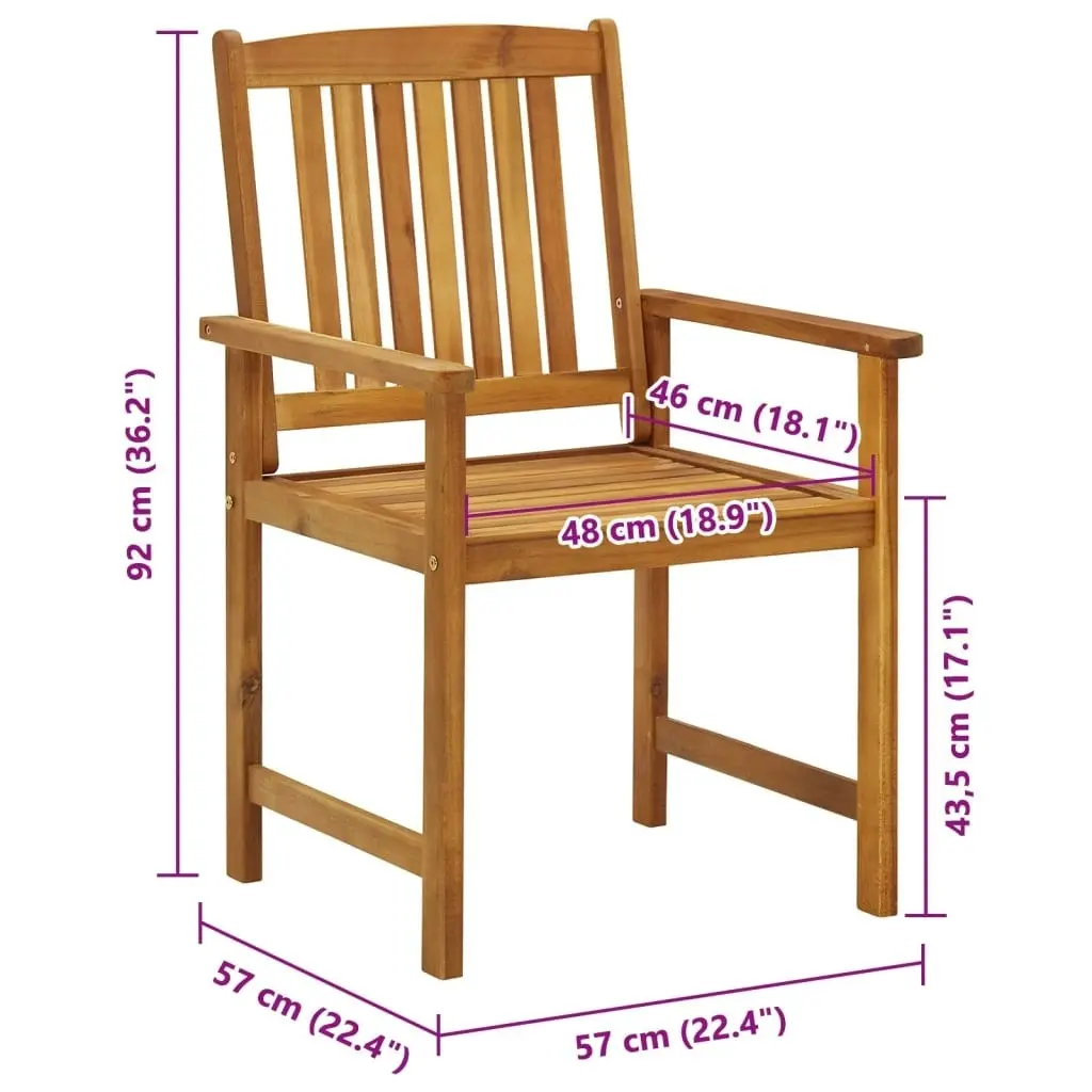 Garden Chairs 4 pcs Solid Acacia Wood 311848