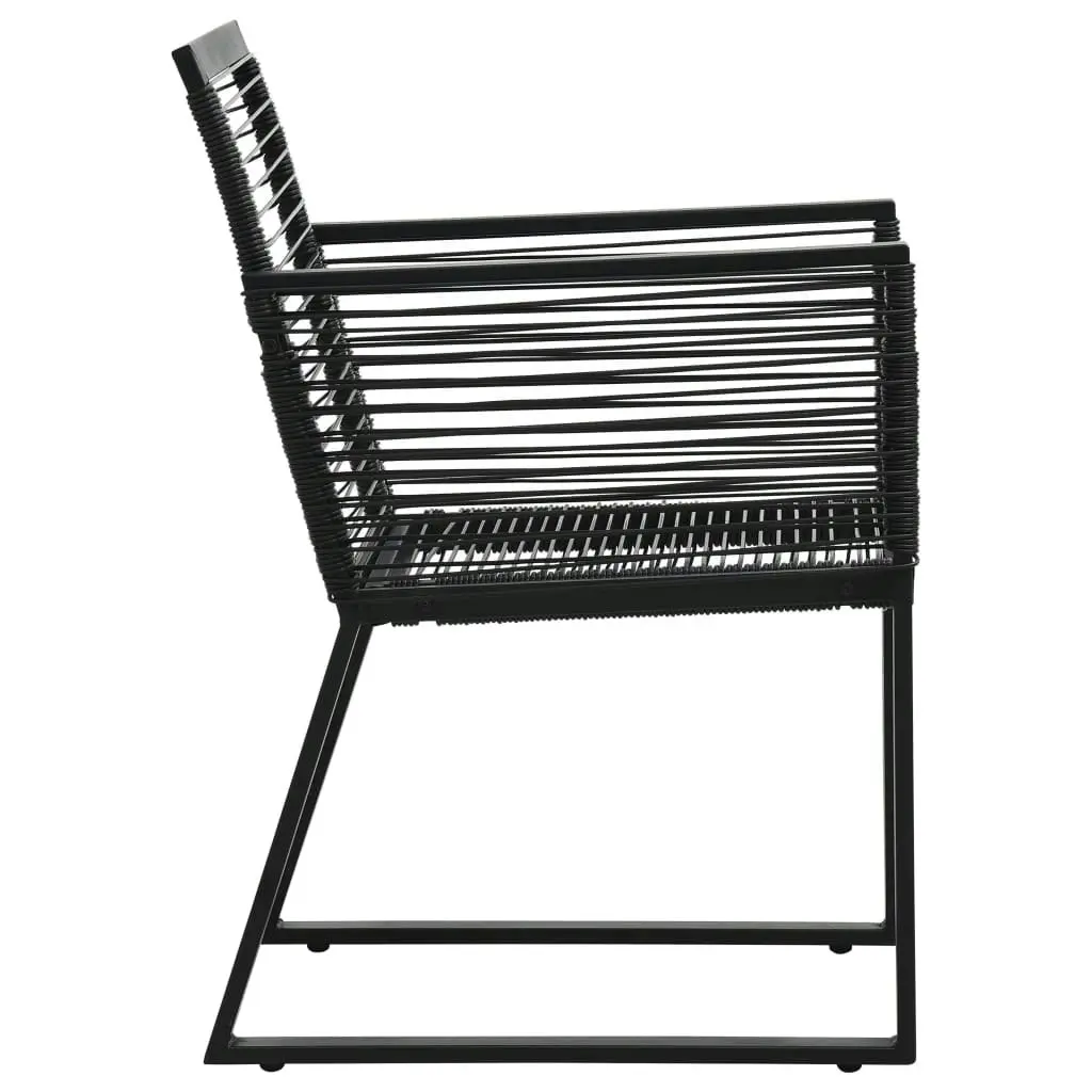 Garden Chairs 4 pcs Rope Rattan Black 312160