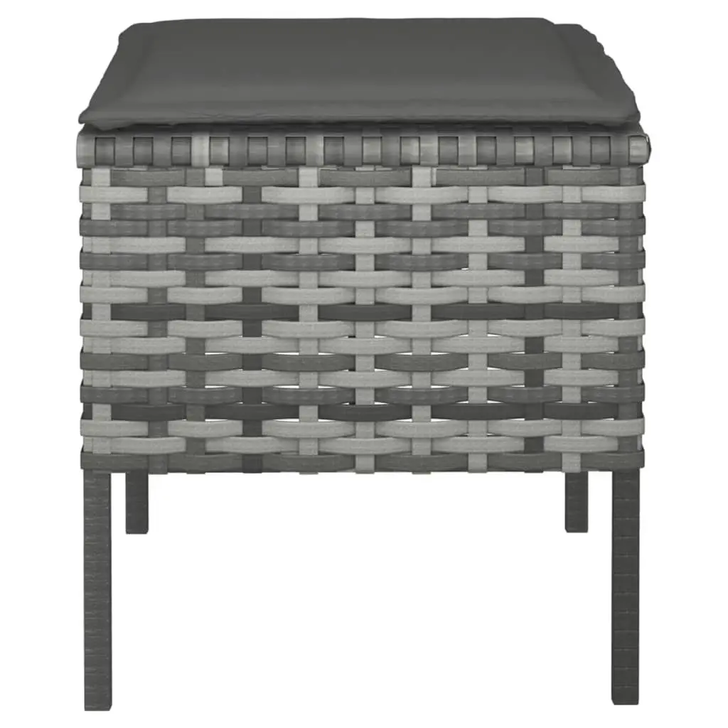 Garden Footstools with Cushions 4 pcs Grey Poly Rattan 362341