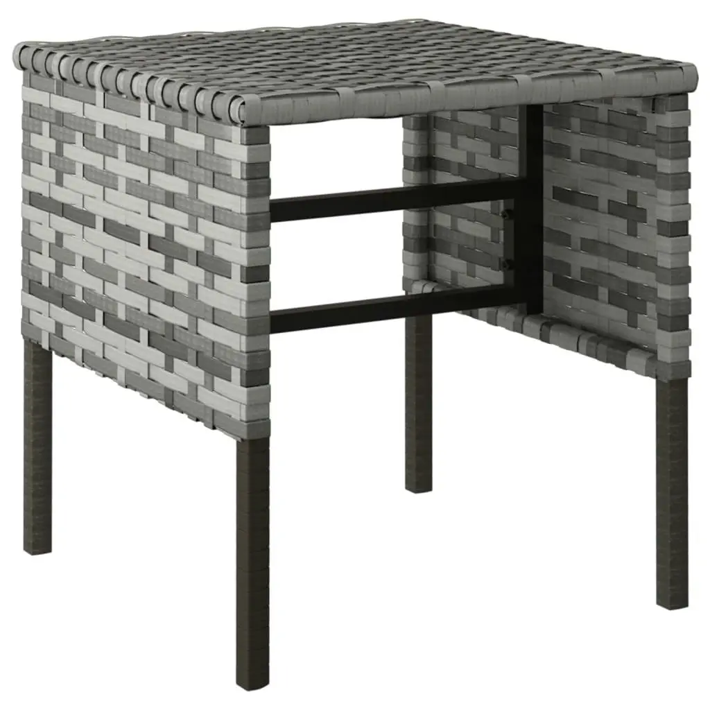 Garden Footstools with Cushions 4 pcs Grey Poly Rattan 362341