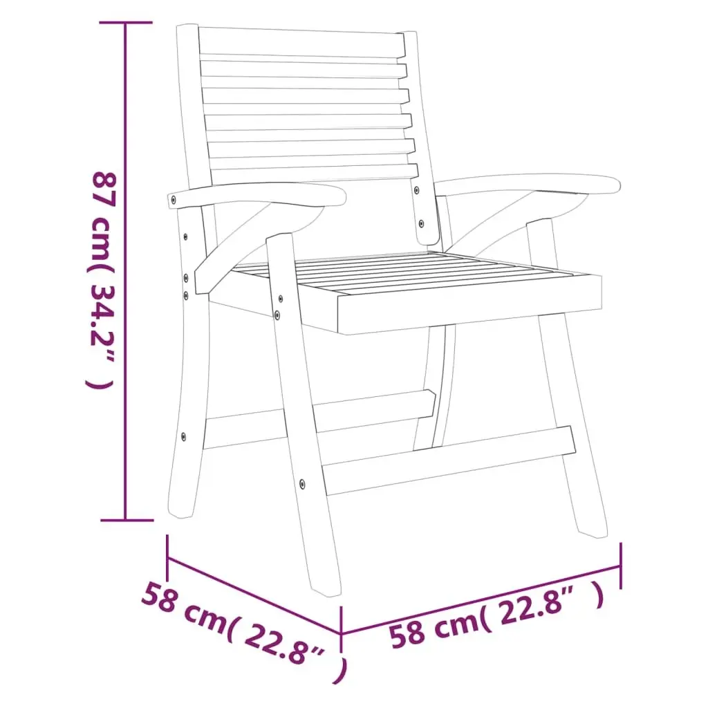 Garden Chairs 8 pcs 58x58x87 cm Solid Wood Acacia 3156870